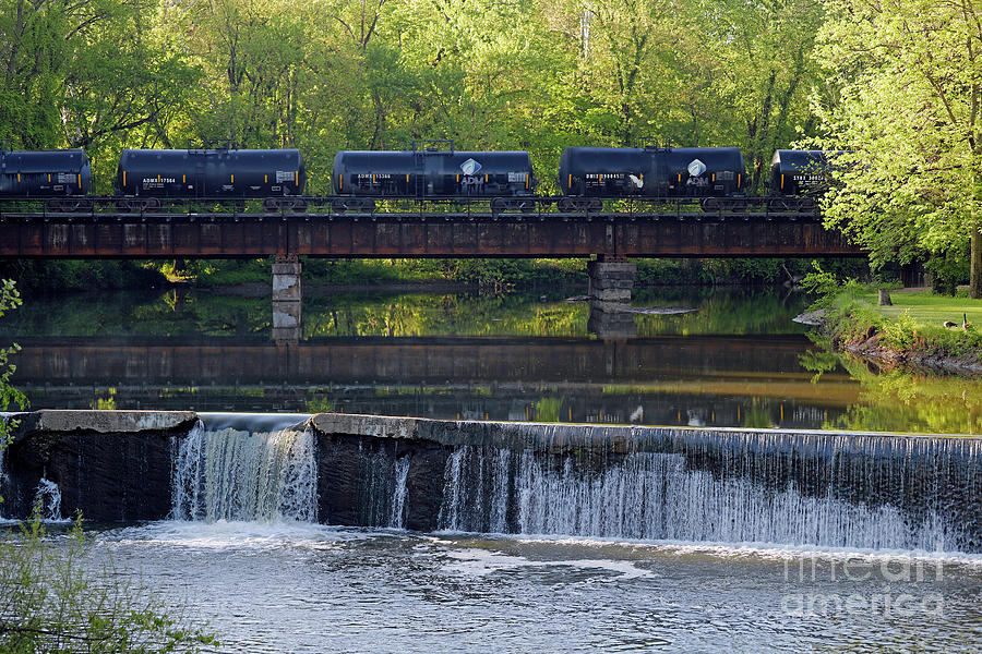 Train Photograph - Old Mill Dam Terre Haute, Indiana by Steve Gass