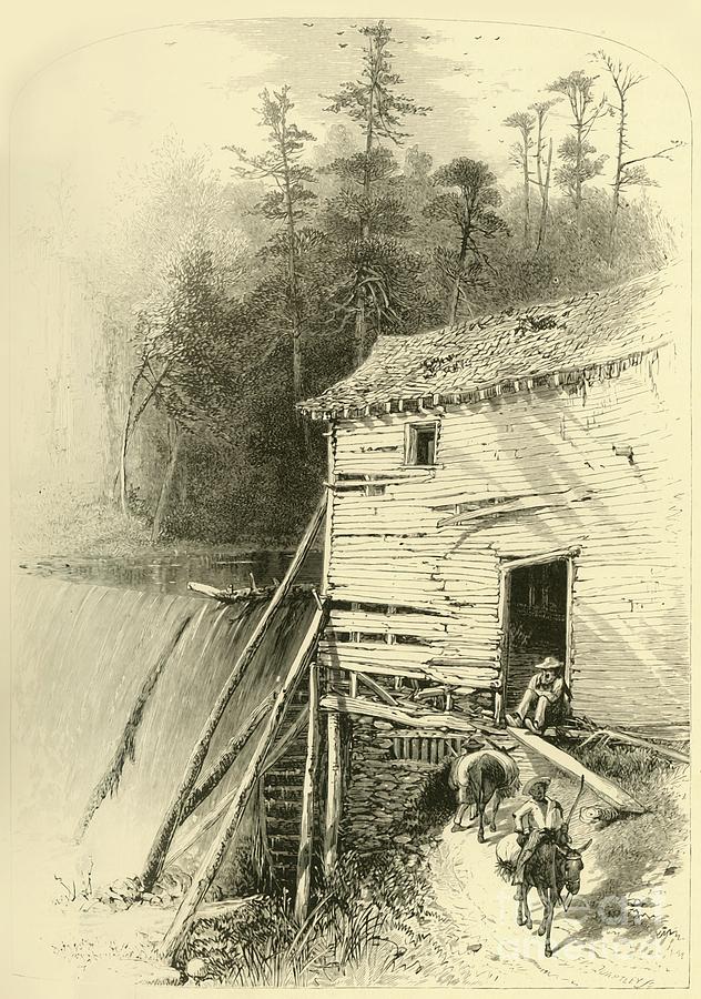 Old Mill - Reemss Creek 1 Drawing by Print Collector
