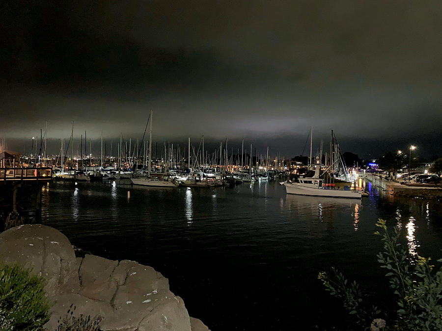 Old Monterey Wharf at Night Photograph by Robert Meyers-Lussier