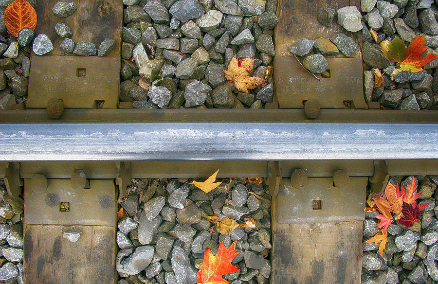 Pattern Photograph - Old Montreal Railroad Tracks by Tina Lavoie