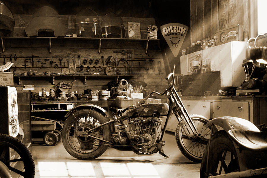 Old Motorcycle  Shop  Sp Photograph by Mike McGlothlen