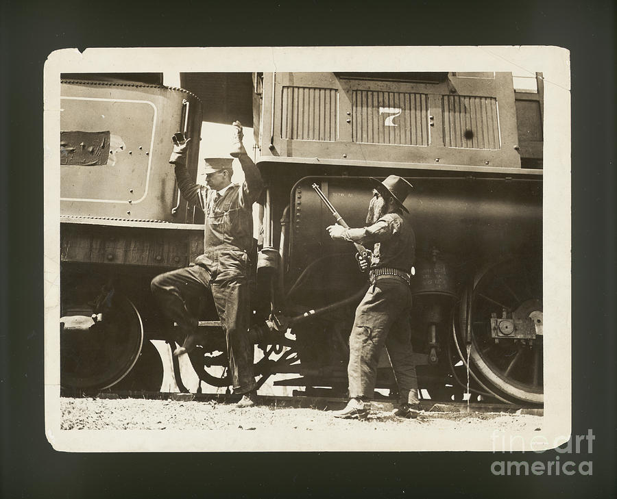 Old Movie Still Of Train Robbery Photograph by Bettmann
