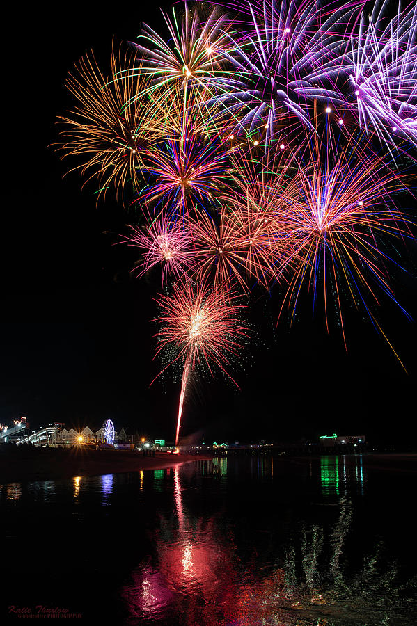 Old Orchard Beach Fireworks Photograph by Katie Thurlow Fine Art America