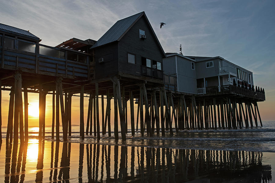 Old Orchard Beach Maine Sunrise at the Pier Photograph by Toby McGuire
