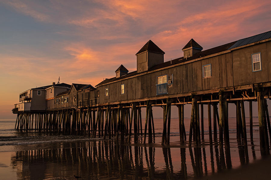 Old Orchard Beach Pier Sunrise Maine Photograph by Toby McGuire