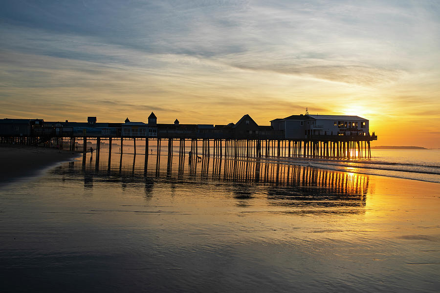 Old Orchard Beach Reflection Maine Sunrise Photograph by Toby McGuire