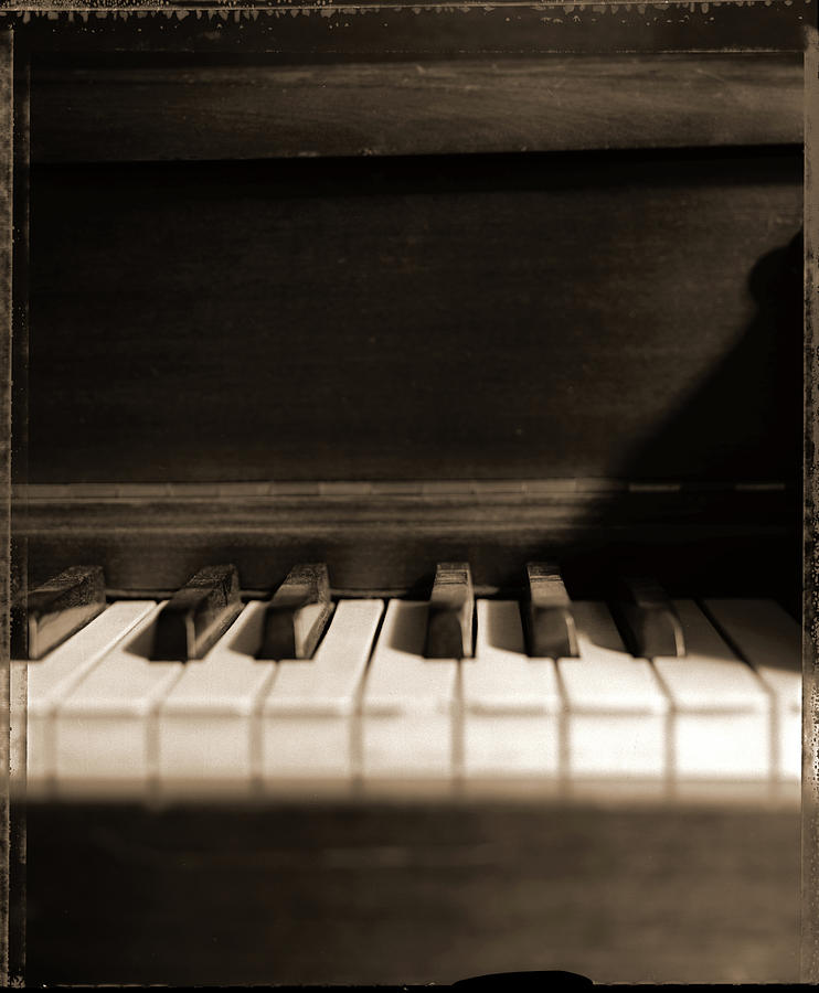 Old Piano - Polaroid 4x5 Photograph by T Scott Carlisle