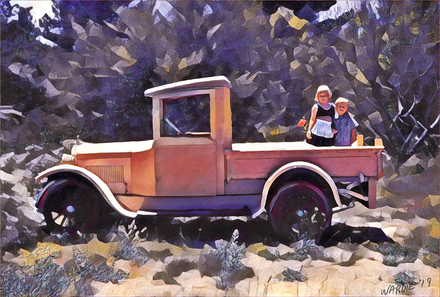Old Pink Truck Digital Art by Wardie Ward