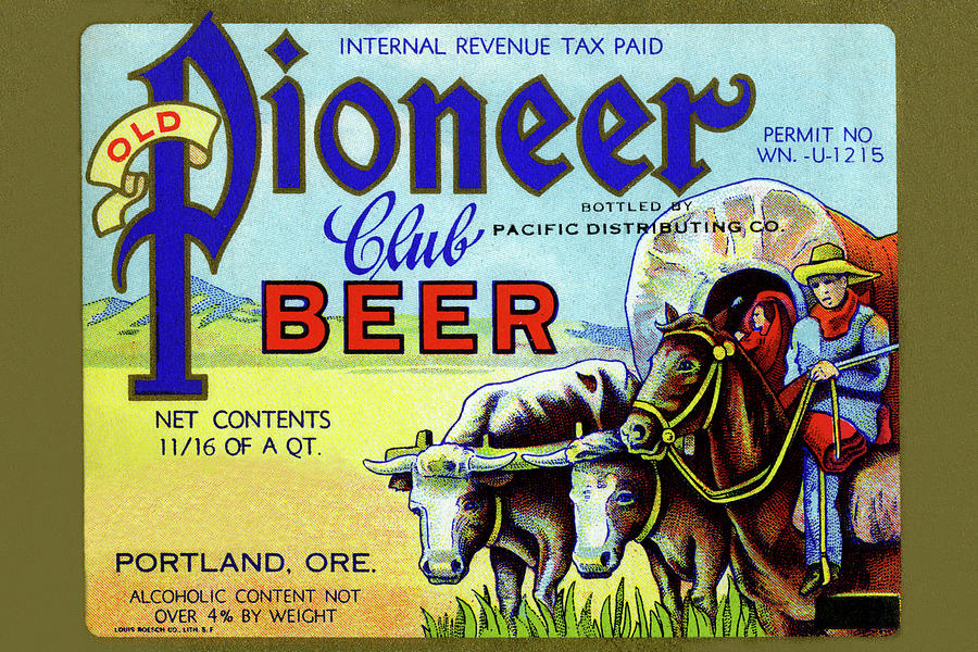 Old Pioneer Club Beer Painting by Unknown