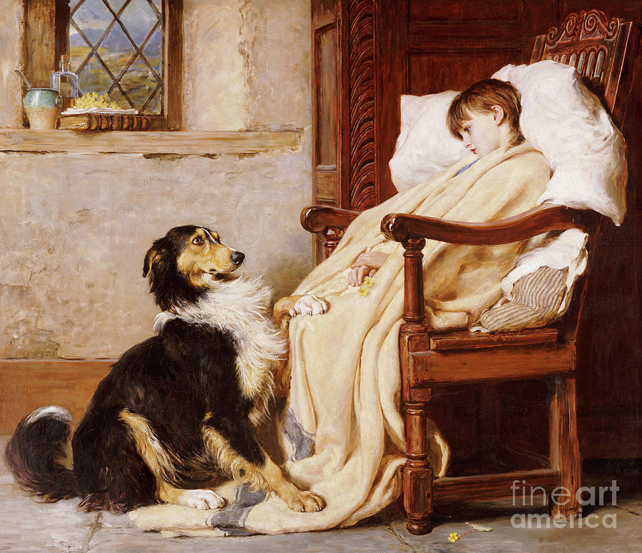 Old Playfellows, 1883  Painting by Briton Riviere