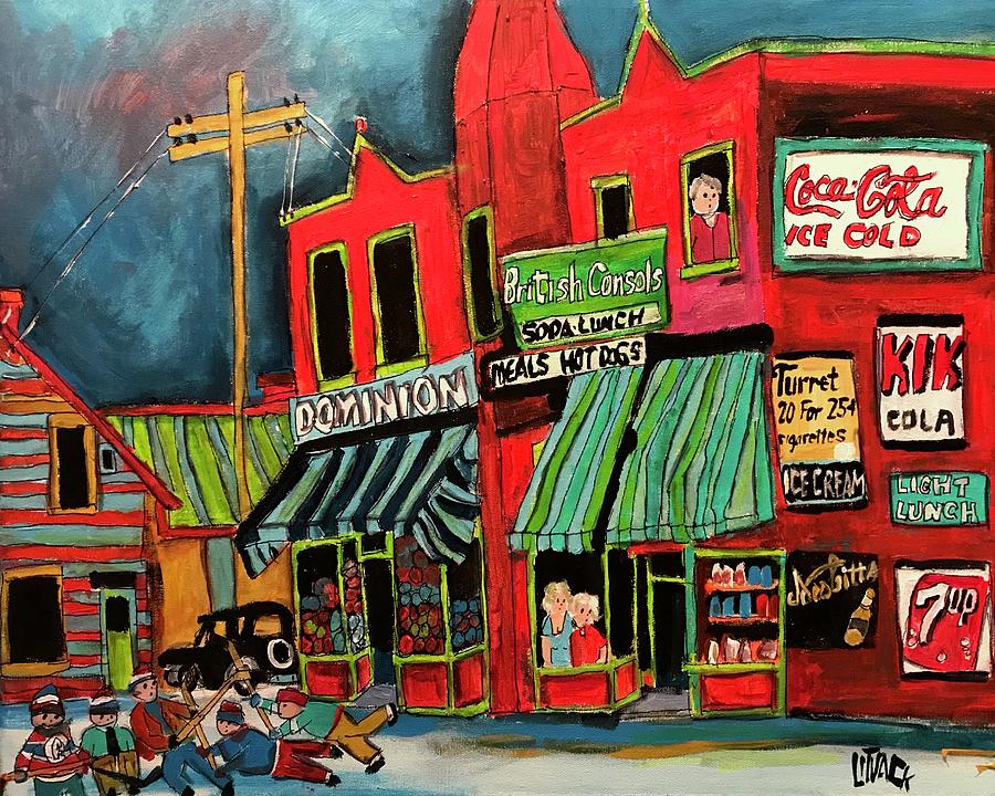 Old Pointe- Claire Village Painting by Michael Litvack