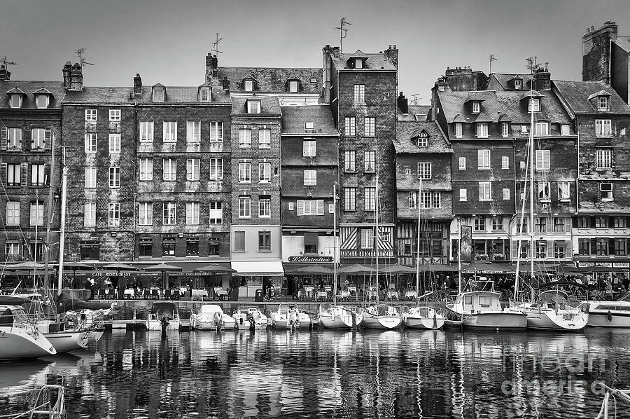 Old port of Honfleur black and white Photograph by Delphimages Photo ...