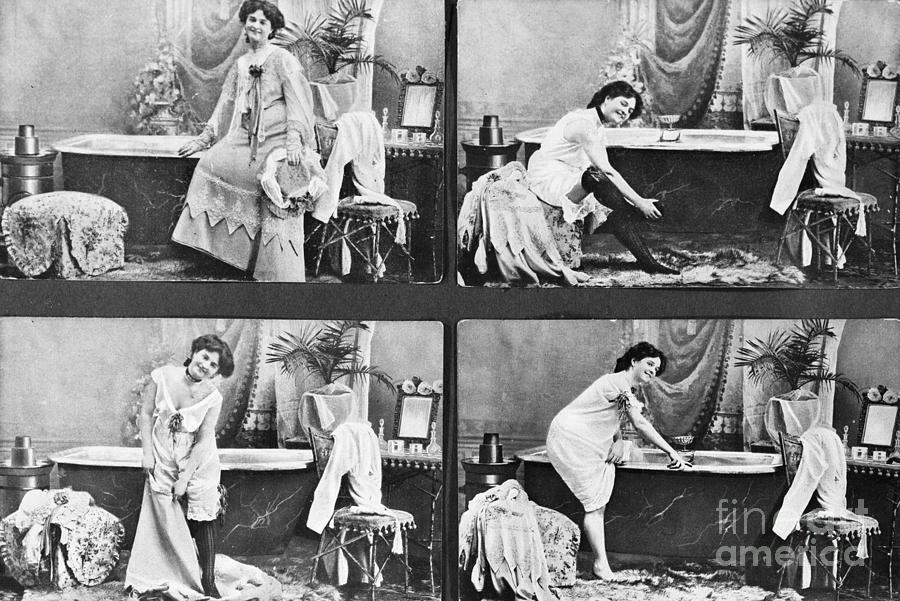 Old Postcards Showing Lady Undressing Photograph by Bettmann