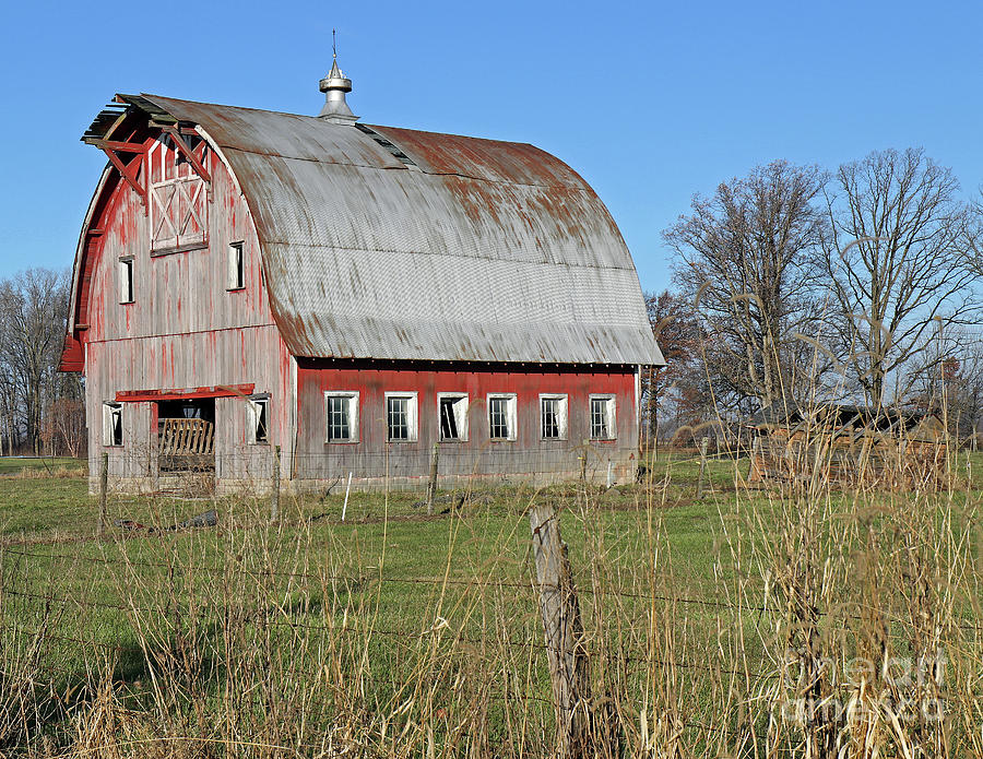 Old Red Barn 24, Indiana Photograph by Steve Gass