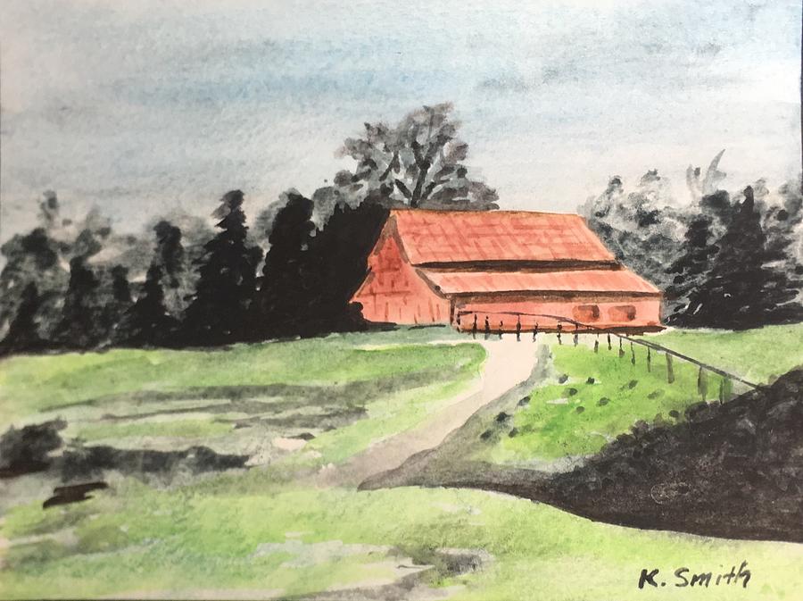 Old Red Barn Painting By Katy Smith
