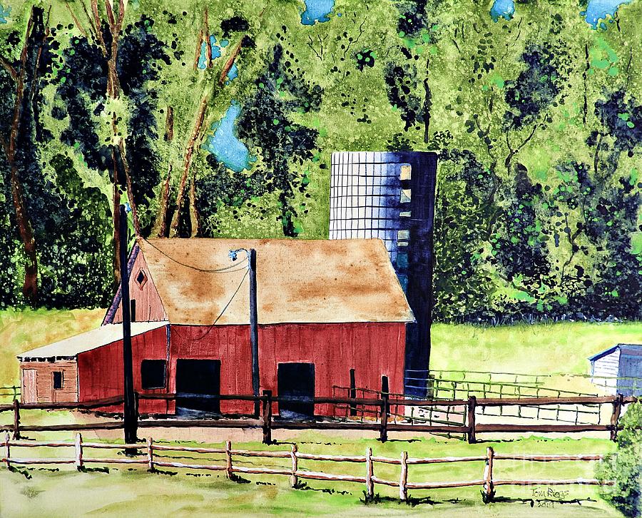 Old Red Barn Painting by Tom Riggs