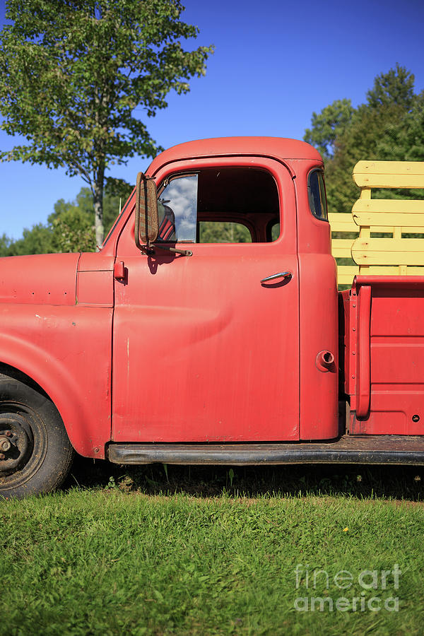 Old red farm truck Vermont Photograph by Edward Fielding