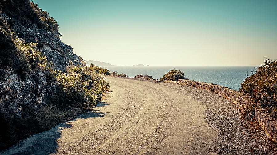 Old Road Overlooking Mediterranean And Ile Rousse In Corsica Photograph