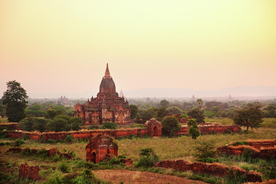 Old Ruin Pagodas & Temples In Bagan Photograph by Danielbendjy