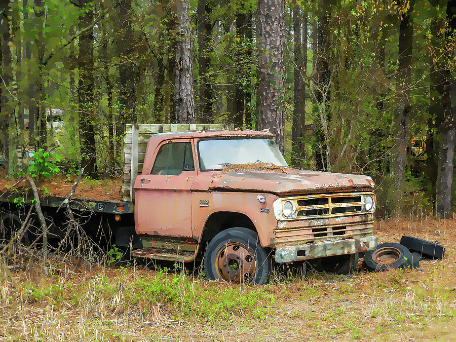 Old rusty truck Painting by Jeelan Clark - Fine Art America