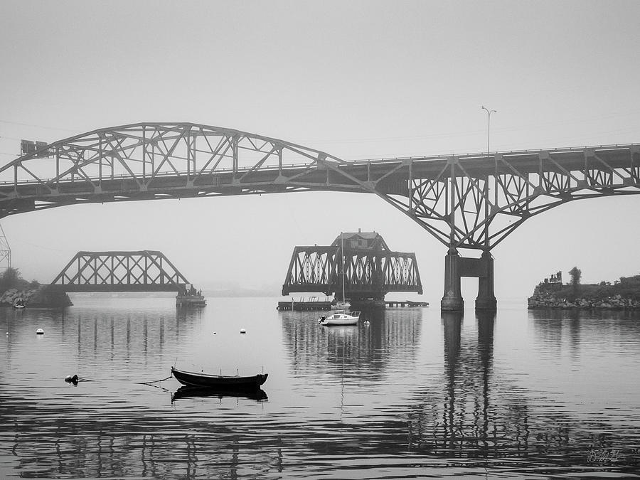 Old Sakonnet River Bridge III BW Photograph by David Gordon