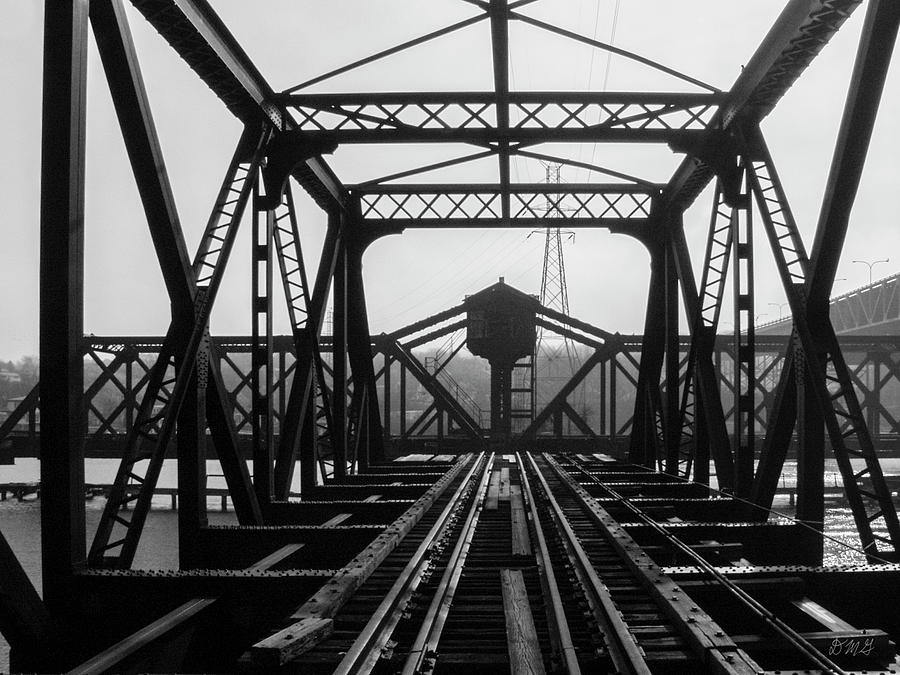 Old Sakonnet River Railroad Bridge BW Photograph by David Gordon