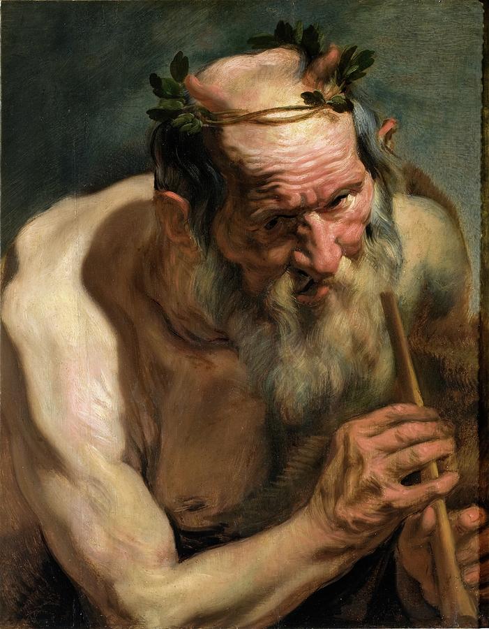 Old Satyr Holding A Flute Painting by Jacob Jordaens - Fine Art America