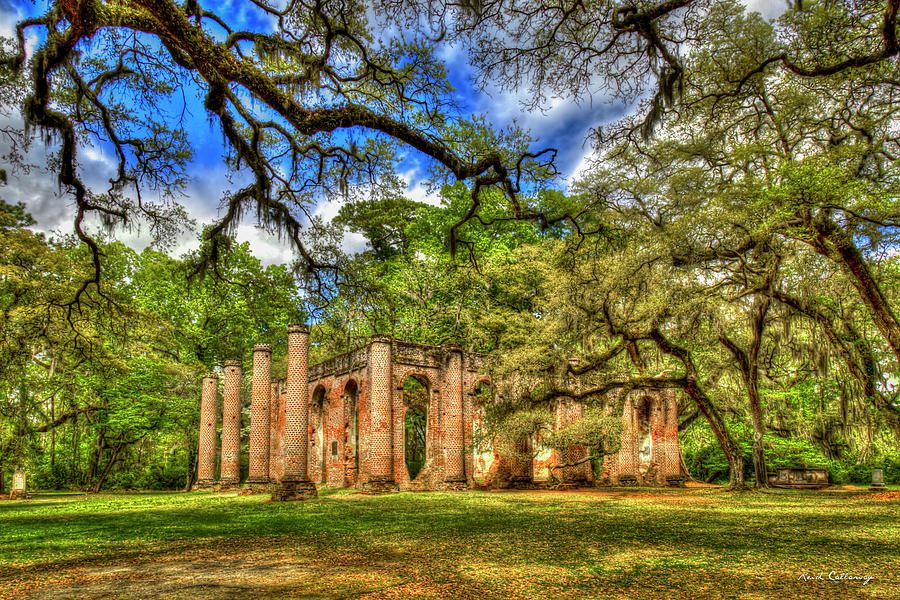 Old Sheldon Church Ruins 2 Beaufort South Carolina Historic Art  Photograph by Reid Callaway