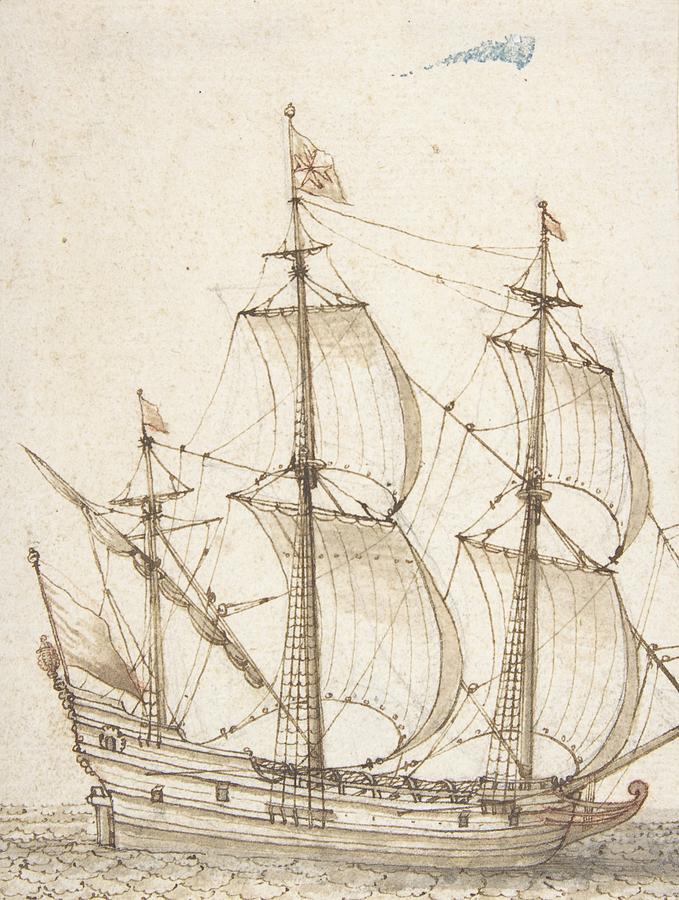 Old Ship Model Drawing by Willem Van De Velde The Elder - Fine Art America