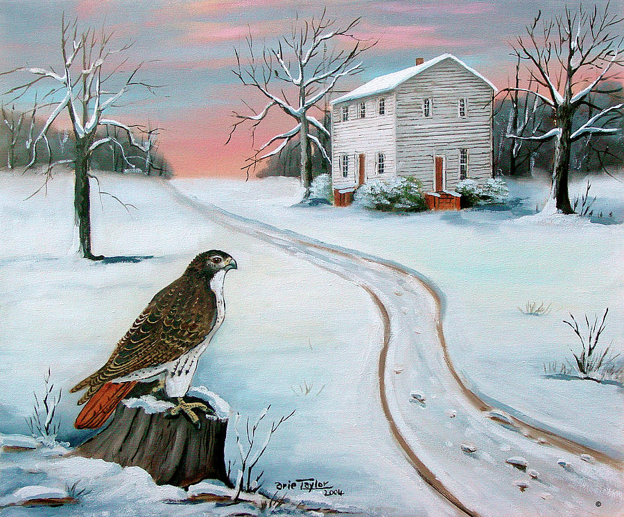 Winter Painting - Old St. Paul?s And The Hawk by Arie Reinhardt Taylor