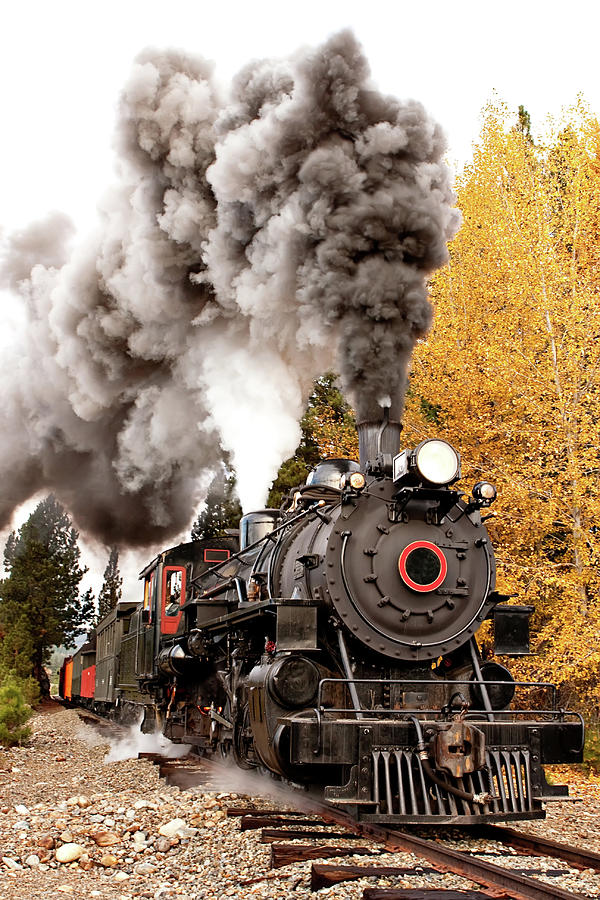 Old Steam Engine And Autumn Trees Photograph by Photos By Sonja