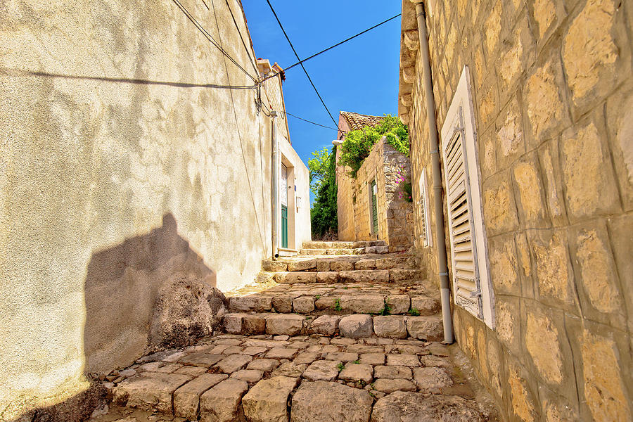 Old stone narrow street of Cavtat Photograph by Brch Photography