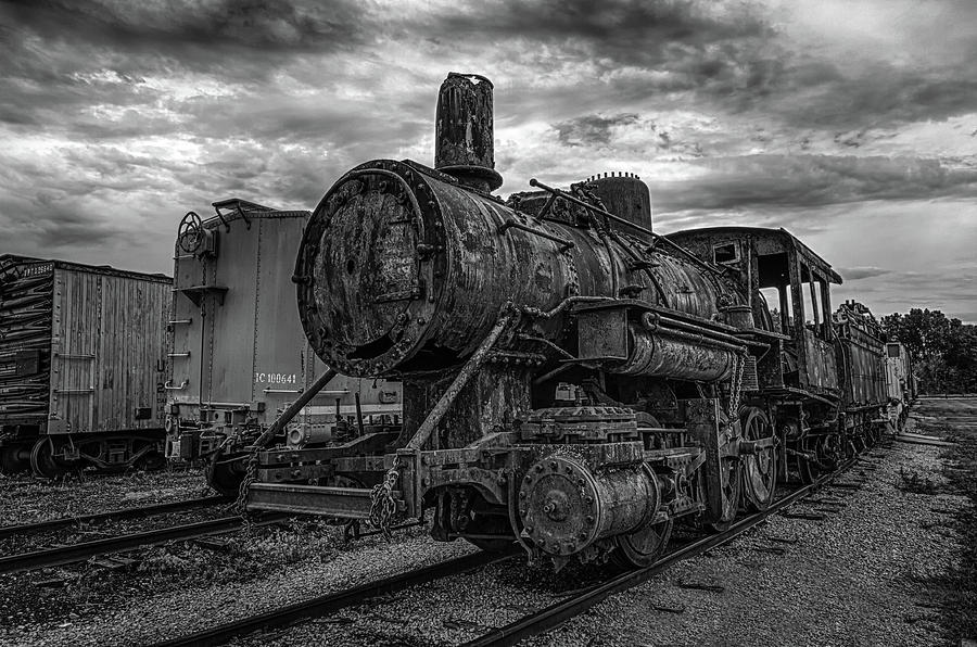 Vintage Photograph - Old Stream Locomotive by Mike Burgquist