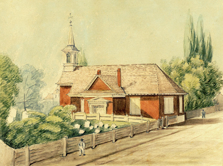 Old Swedes Church, Southwark, Philadelphia Drawing by William Breton
