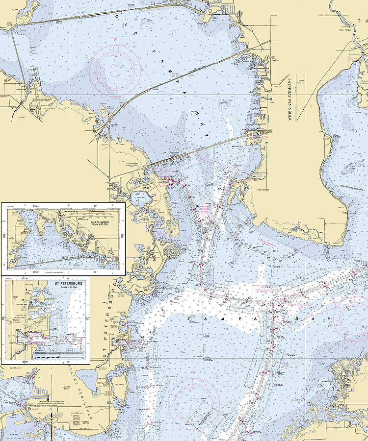 Old-tampa-bay -florida Nautical Chart _v6 Mixed Media by Sea Koast | Pixels