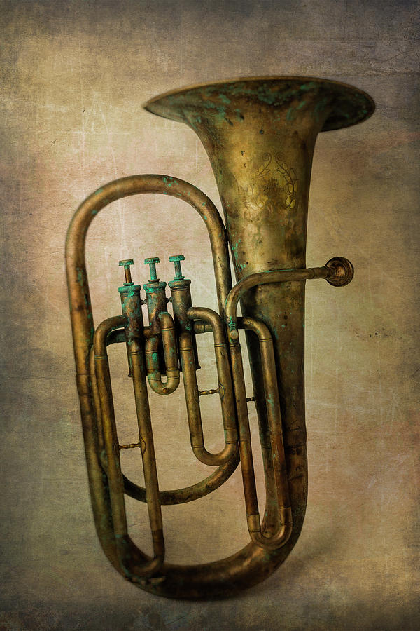 Old Textured Tuba Photograph by Garry Gay