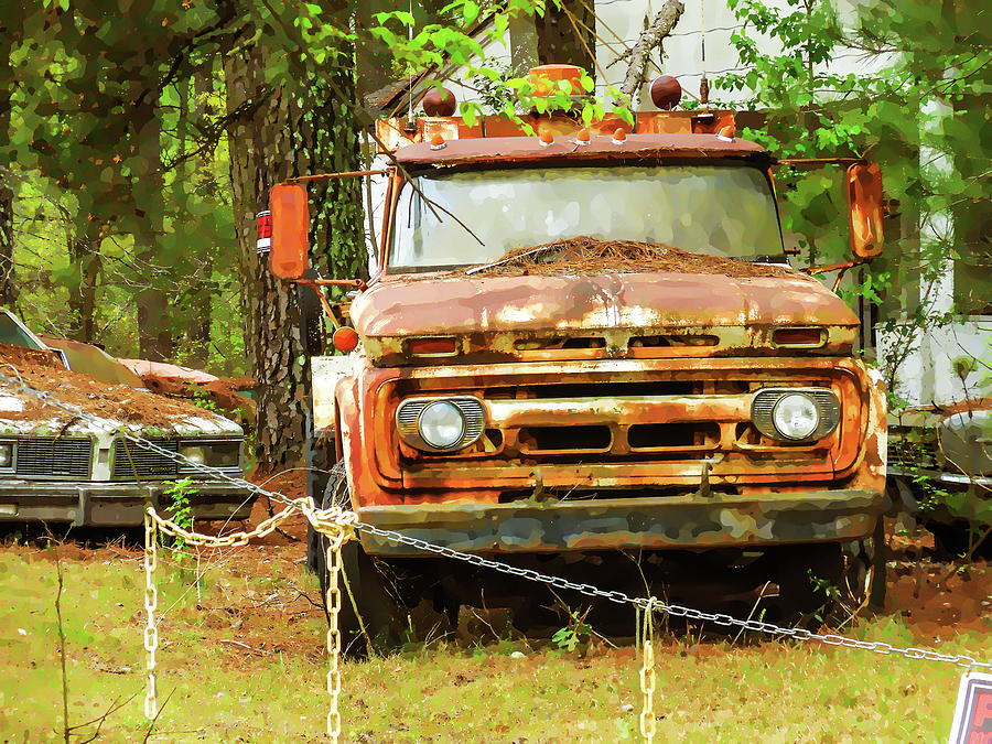 Old tow truck Painting by Jeelan Clark | Fine Art America