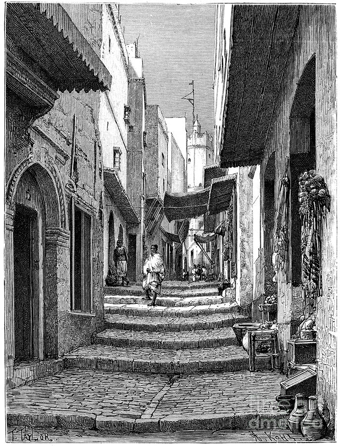 Old Town, Algiers, C1890. Artist Armand Drawing by Print Collector