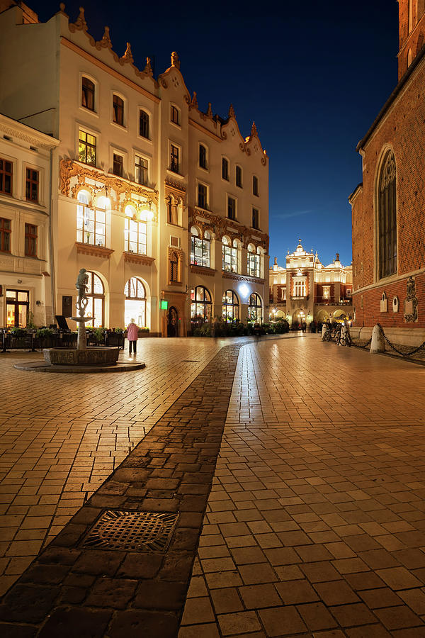 Old Town at Night in City of Krakow Photograph by Artur Bogacki