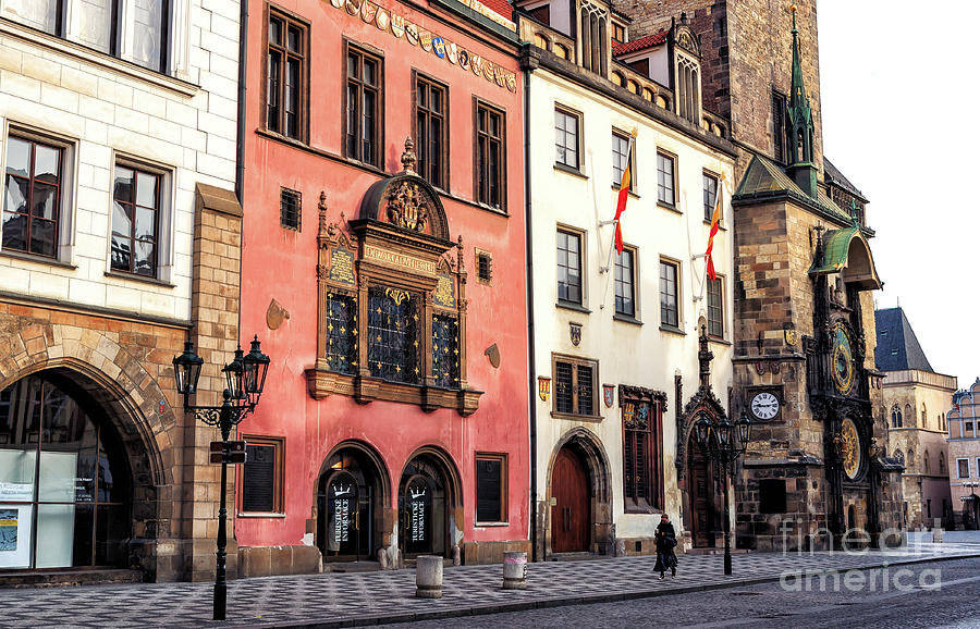 Old Town Hall Morning Stroll in Prague Photograph by John Rizzuto