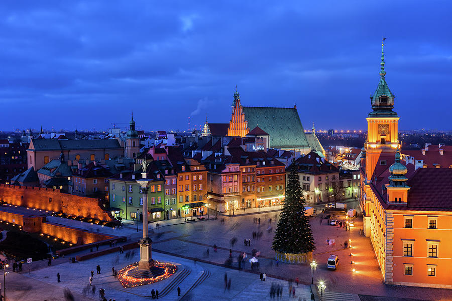 Old Town in City of Warsaw at Night Photograph by Artur Bogacki