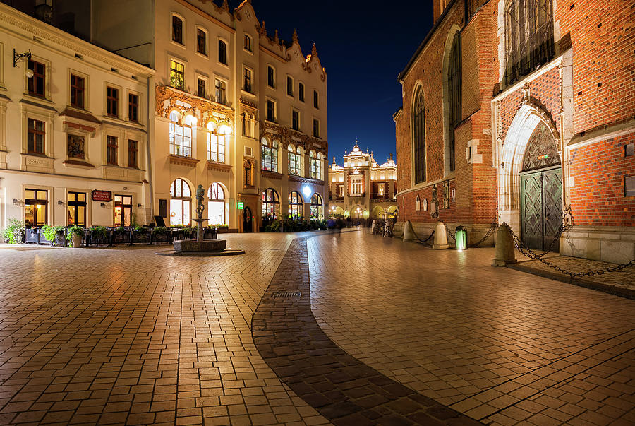 Old Town in Krakow at Night Photograph by Artur Bogacki