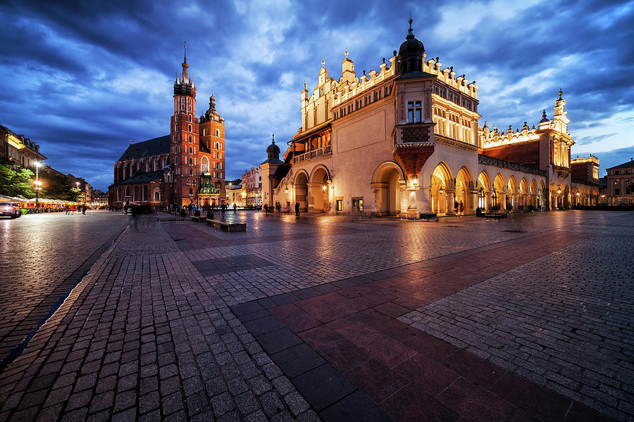 Old Town Main Square in Krakow at Twilight Photograph by Artur Bogacki