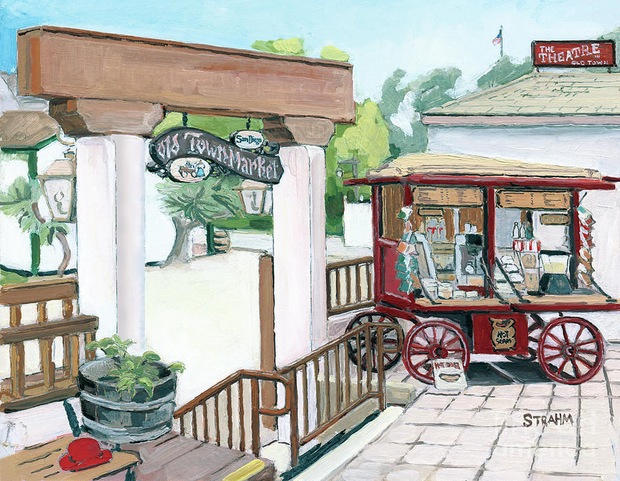 San Diego Painting - Old Town Market San Diego California by Paul Strahm