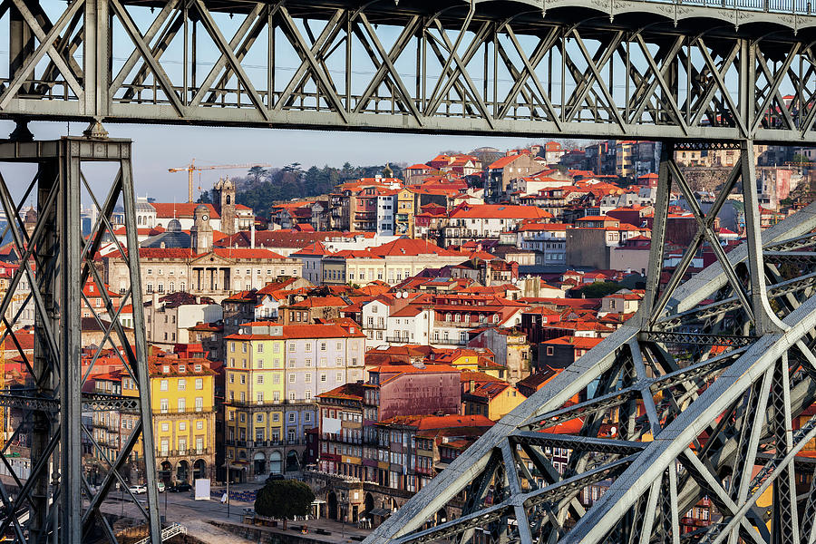 Old Town Of Porto Through Dom Luis I Bridge Photograph by Artur Bogacki