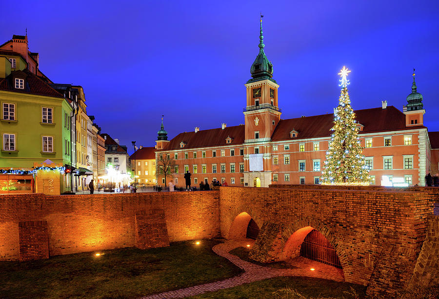 Old Town of Warsaw by Night Photograph by Artur Bogacki