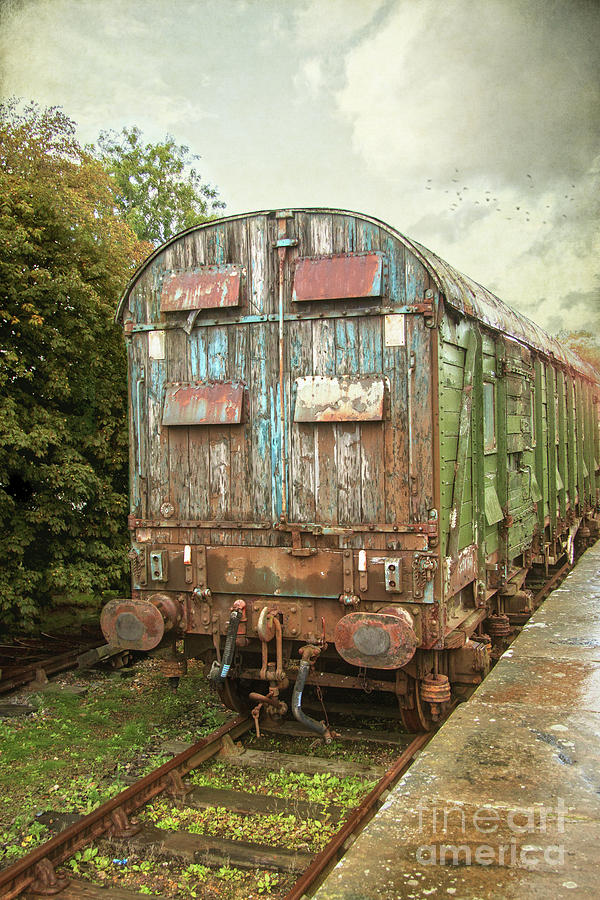 Old Train Carriage On Tracks Photograph by Ethiriel Photography