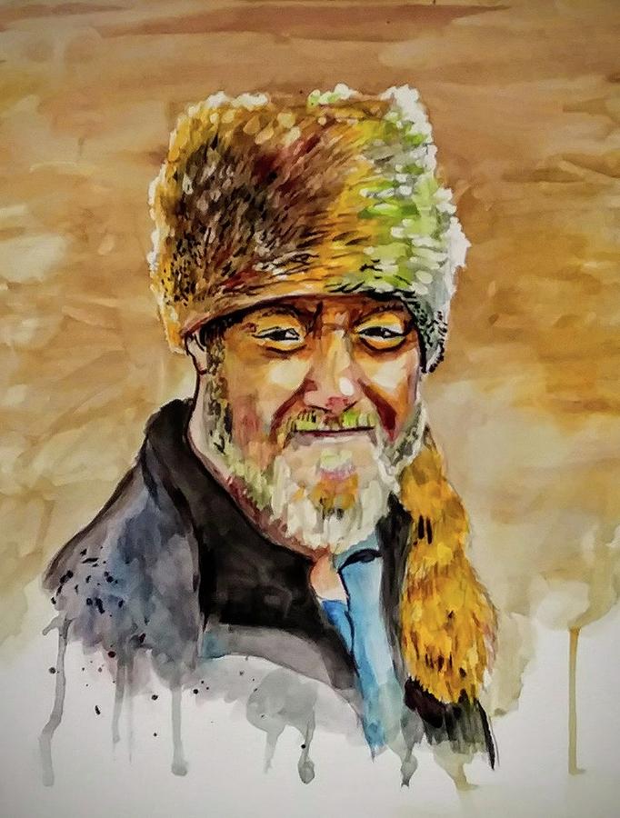 Old Trapper Painting by Mike Benton