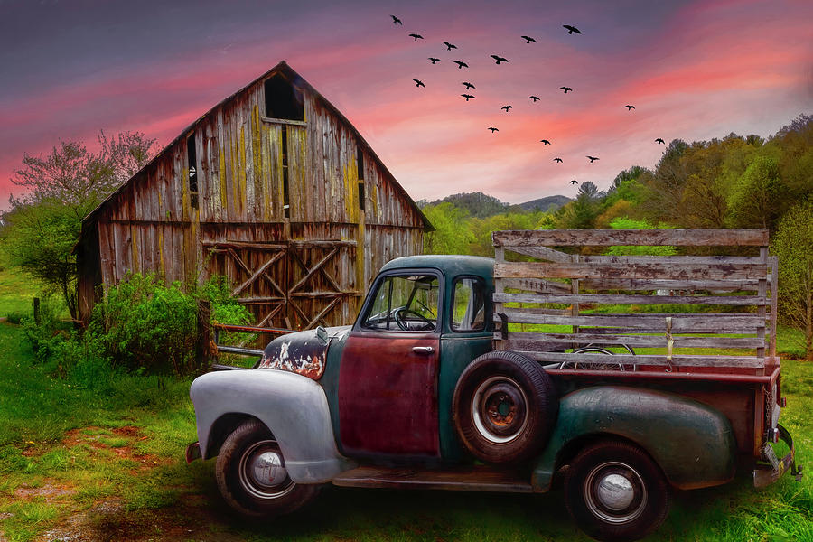 Old Truck at the Barn Photograph by Debra and Dave Vanderlaan