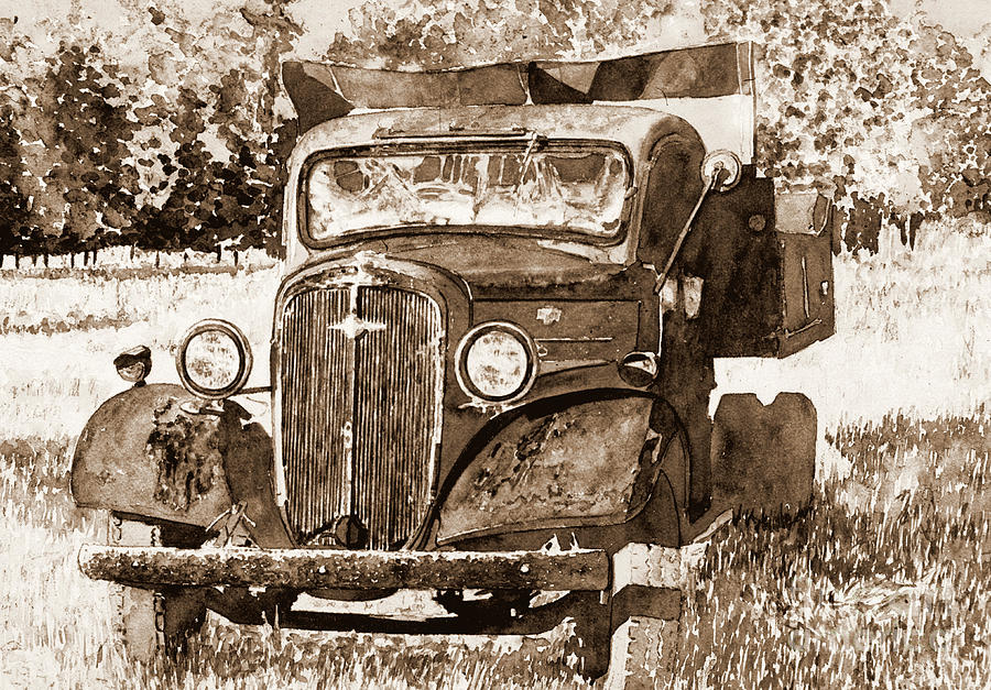 Old Truck, Pennsylvania Field Painting by Anthony Butera